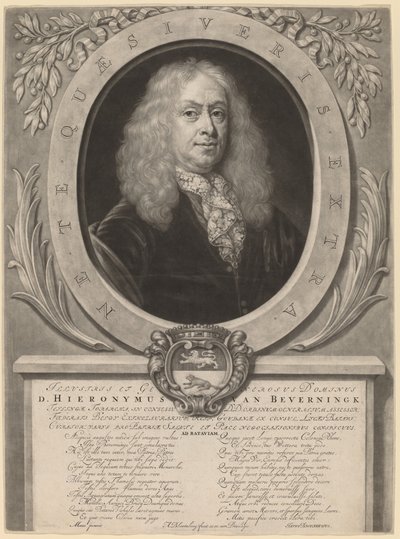 Hieronymus van Beverningk av Abraham Blooteling after Nicolaes Maes