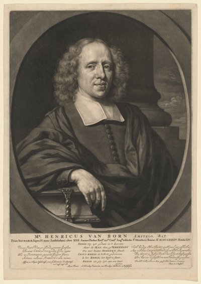 MR. Henry van Born av Abraham Blooteling, after Nicolaes Maes