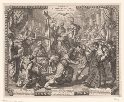 Jansenistenes tilbaketrekning La Deroute et Confusion des Iansenistes. (tittel på objekt) av Abraham Bosse