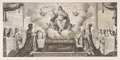 Almanach for 1639: Ludvig XIII og Anne av Østerrike betro kongeriket og prinsen un..., 1639. av Abraham Bosse