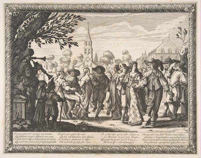 Dans på Village Square, ca. 1633. av Abraham Bosse