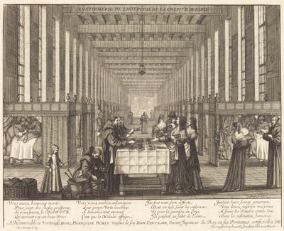 Sykehuset ved Hospital de la Charite de Paris av Abraham Bosse
