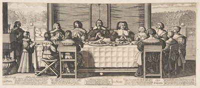 Velsignelsen ved bordet, ca. 1635. av Abraham Bosse
