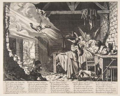 Lasarus død, 1620-76. av Abraham Bosse