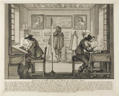 Gravøren og etseren, 1642 av Abraham Bosse