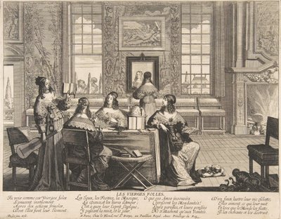 The Foolish Virgins Conversing, ca. 1635. av Abraham Bosse