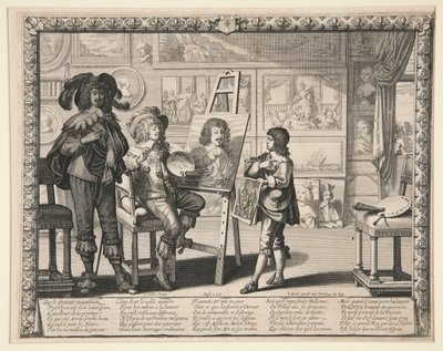 The Painter in His Studio, fra serie med kunstnere i studioene deres av Abraham Bosse