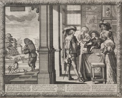 Den fortapte sønnen: Den fortapte sønnen sier farvel til sine foreldre av Abraham Bosse