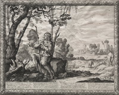 The Prodigal Son: The Prodigal Tending the Pigs av Abraham Bosse