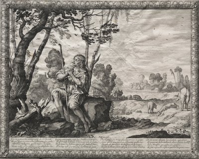 The Prodigal Son: The Prodigal Tending the Pigs. av Abraham Bosse