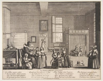 Skolefruen, ca. 1638. av Abraham Bosse