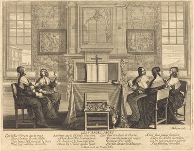 De vise jomfruer ved bønn av Abraham Bosse