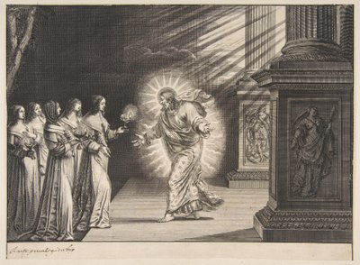 De kloke jomfruene foran Kristus av Abraham Bosse