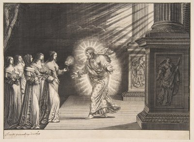 De vise jomfruer før Kristus, ca. 1635. av Abraham Bosse