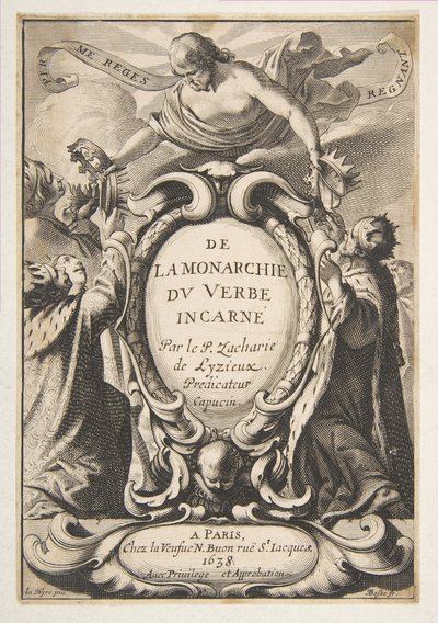 Tittelside: Fra Monarchy of the Incarnate Word, 1638. av Abraham Bosse