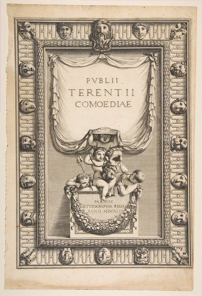 Tittelside: Komedier av Terence Publii Terentii Comoediae, 1642. av Abraham Bosse