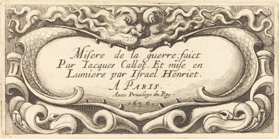 Tittelside for Callots "The Small Miseries of War" av Abraham Bosse
