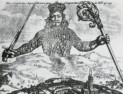 Tittelside til "Leviathan, eller The Matter, Forme, & Power of a Common-Wealth Ecclesiasticall and Civill" av Thomas Hobbes av Abraham Bosse