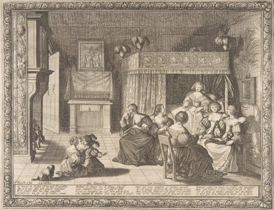 Besøk til den nye mor, 1633. av Abraham Bosse