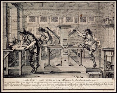En gravørs verksted, 1642. av Abraham Bosse