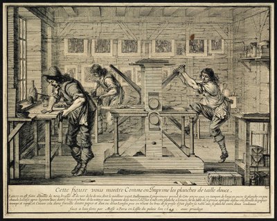 En gravørs verksted, 1642 av Abraham Bosse