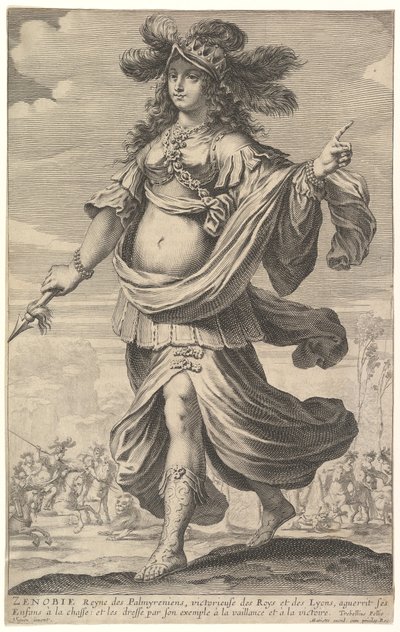 Zenobia, en illustrasjon fra Pierre Le Moynes The Gallery of Strong Women, ca. 1647. av Abraham Bosse