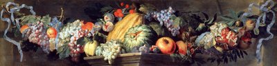 Fest med frukt og blomster (olje på lerret) av Abraham Brueghel