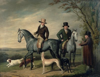 To herrer på gråjegere av Abraham Cooper