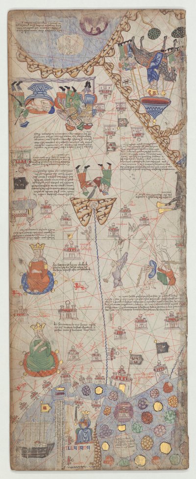 Katalansk atlas, ark 11, 1375 av Abraham Cresques