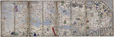 Fire vellumblader av den katalanske atlasen, 1375 av Abraham Cresques