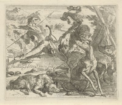 Jeger med hunder Diverse dyr (serietittel) av Abraham Danielsz. Hondius