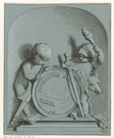 Allegori med to putti av Abraham Delfos