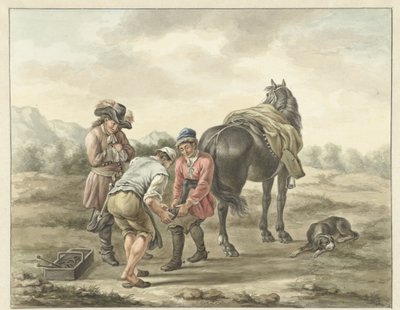 Hovslager i landskap av Abraham Delfos