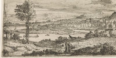 Landskap med elv av Abraham Genoels