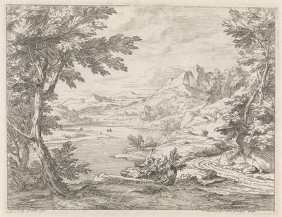 Elvelandskap med vei Elvelandskap (serietittel) av Abraham Genoels