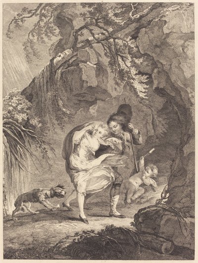 Le coup de vent (Vindkastet) av Abraham Girardet after Antoine Lebel
