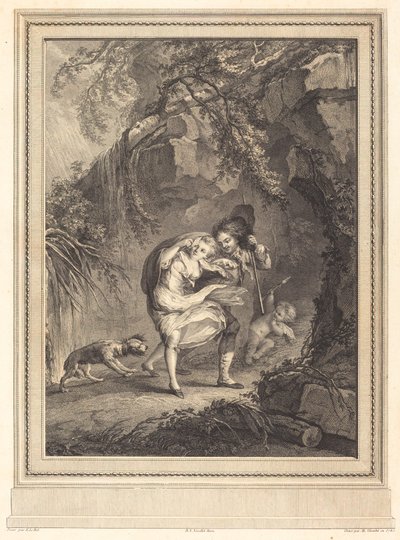 Le coup de vent (Vindkastet) av Abraham Girardet after Antoine Lebel