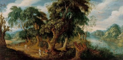 To hvilende fugleselgere snakker av Abraham Govaerts