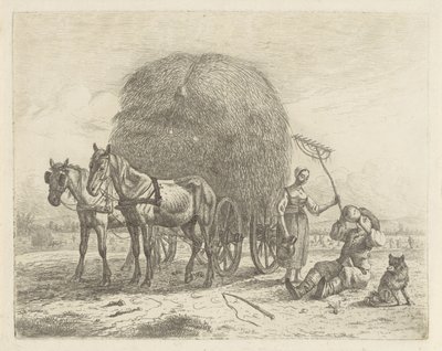 Drikkende bonde med en hogstmann av Abraham Hendrik Winter