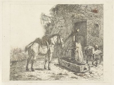 Hest foran et vertshus av Abraham Hendrik Winter