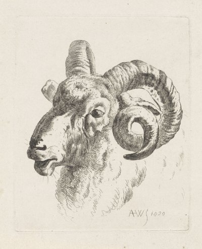 Rams hode til venstre av Abraham Hendrik Winter