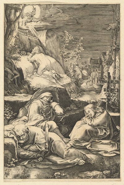 The Agony in the Garden, fra The Passion of Christ, ca. 1598-1653. av Abraham Hogenberg