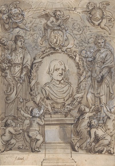 Design for en tittelside, 1600-tallet. av Abraham Jansz van Diepenbeeck