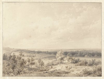 Utsikt mot Alkmaar fra sanddynen i Schoorl av Abraham Johannes Couwenberg