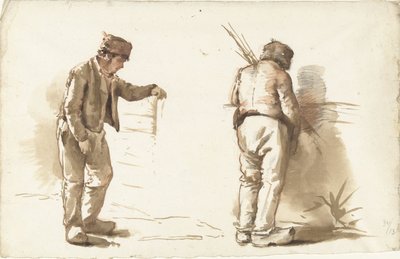 To studier av en stående mann av Abraham Johannes Ruytenschildt