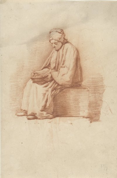 sittende kvinne av Abraham Johannes Ruytenschildt