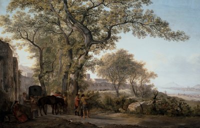 Par: Via Appia med utsikt over Gaetabukten og Circe Felsen av Abraham Louis Rudolph Ducros