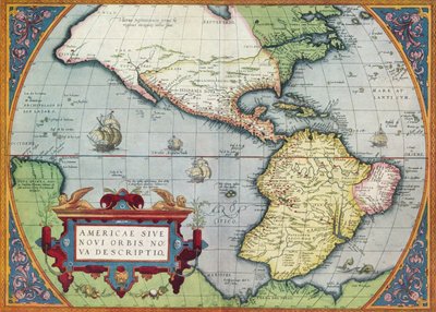 Amerika, eller den nye verden: Fra Theatrum Orbis Terrarum av Abraham Ortelius, 1570, 1570, 19 av Abraham Ortelius