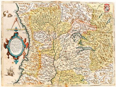 Ducatus Mediolanensis, Borders and Regions of the World Geografisk kart over hertugen av Milano fra "Theatrum Orbis Terrarum" av Abraham Ortelius (Oertel, Ortell eller Ortel av Abraham Ortelius