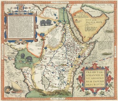 Kart over Afrika og den arabiske halvøy, av Abraham Ortelius